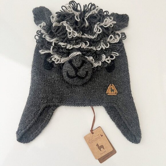 Classic Alpaca Kids Alpaca Wool Blend Hat With Alpaca Face And Ear Flaps OS New - Picture 1 of 9